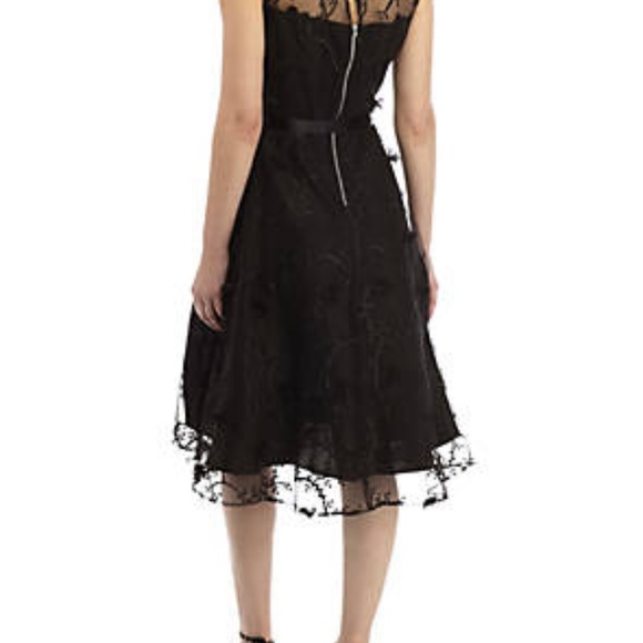 Sleeveless Floral Mesh Fit and Flare Dress - Picture 2 of 5